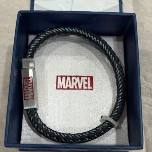 Stainless steel Marvel Black and Teal Braided Bracelet